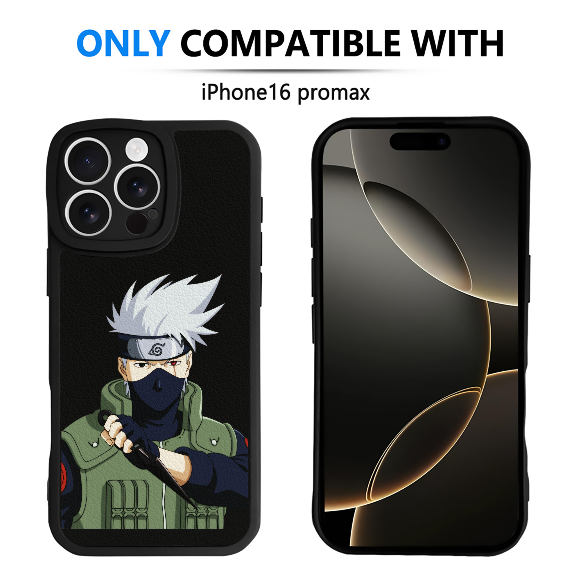 （画像用） NARUTO -ナルト- はたけ カカシ Hatake Kakashi 【iPhone 16シリーズ対応】シリコンスマホケース（レザー調） 材質：シリコン